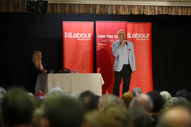Labour leader Jeremy Corbyn at a rally in Filton, Bristol while on the general election campaign
