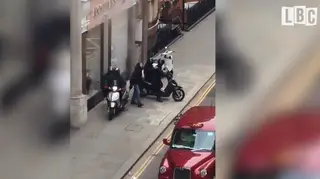 Moped gang caught raiding a jewellers in Knightsbridge.