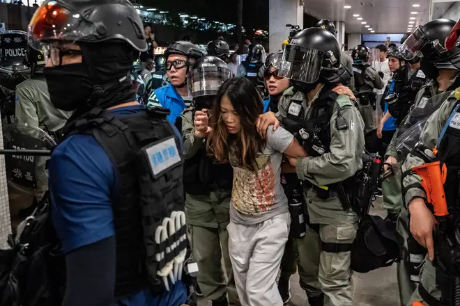 Police made several arrests at the Hong Kong shopping centres
