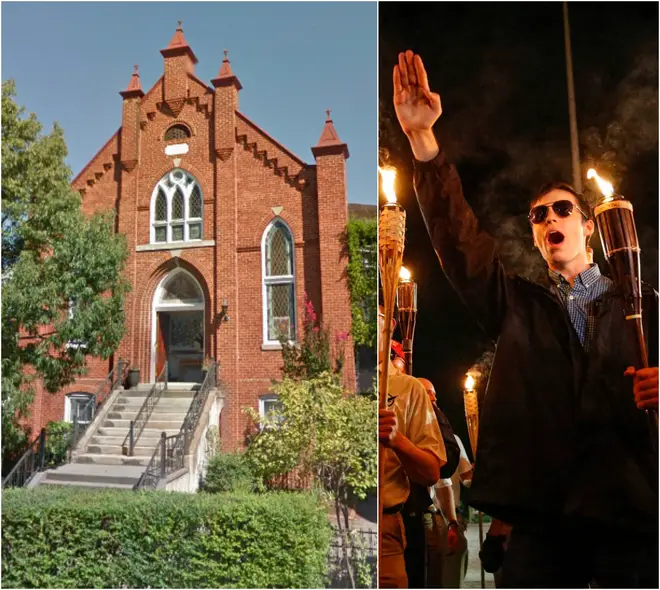 Charlottesville Synagogue, which was subjected to anti-semitic abuse this weekend