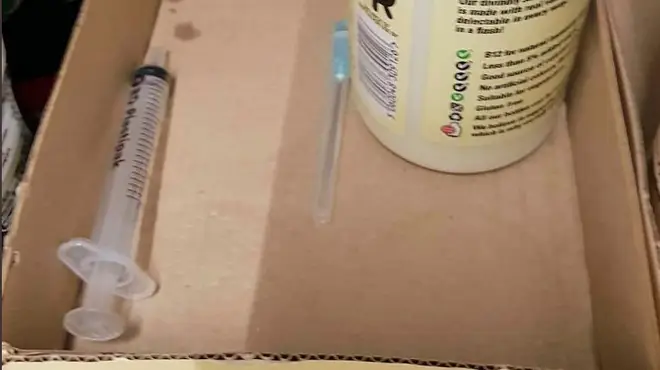 One of the syringes left in the supermarket
