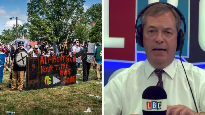 Nigel Farage slams anti-fascist protesters.
