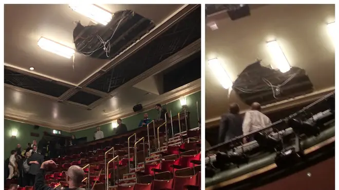 The ceiling has collapsed at the Picadilly Theatre in the West End