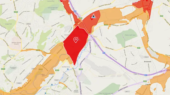 A red flood warning has been issued over fears the River Don will burst its banks