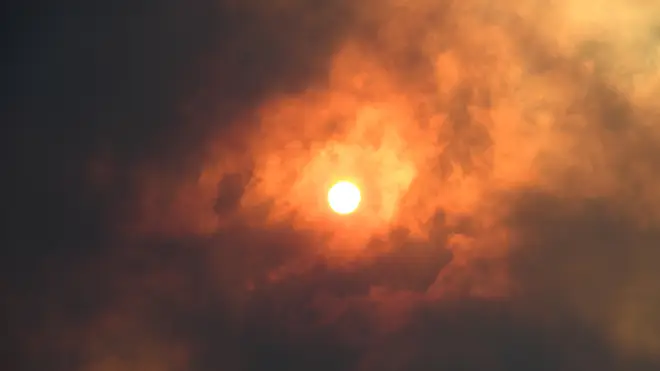 The smoke and the fires turned the sky orange