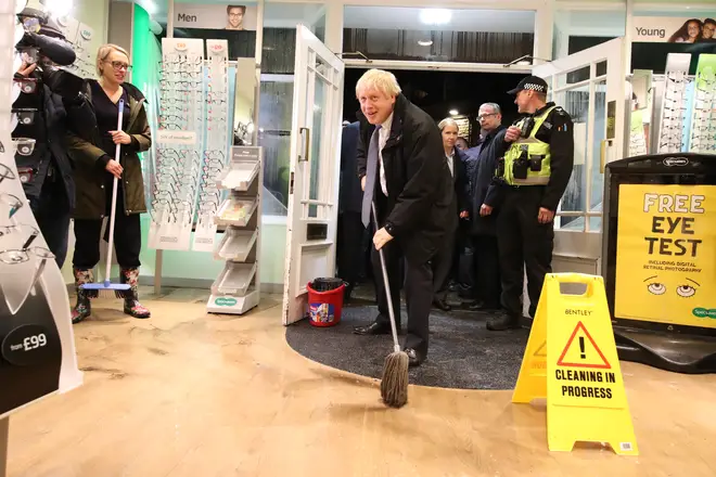 Prime Minister Boris Johnson visited Matlock, Derbyshire which has been hit by floods