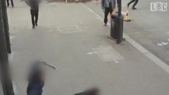 The fight spilled out onto the street and left a bystander injured