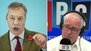 Eddie Mair repeatedly asks Nigel Farage why he's supporting a deal he "despises"