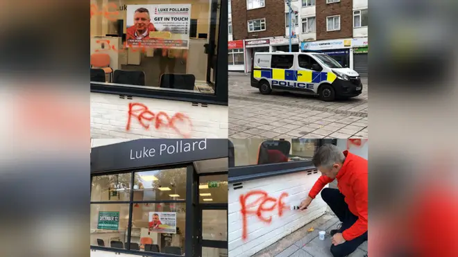 Mr Pollard shared images of the vandalism online