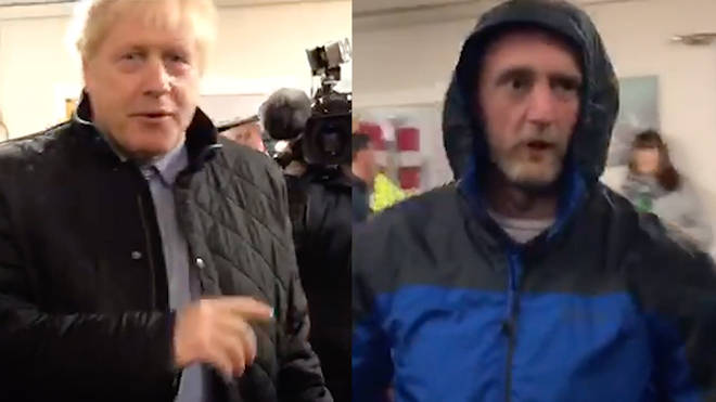 Boris Johnson was confronted by a heckler who fired off a four-letter tirade against the government