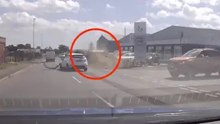 Mini flipped after shocking collision