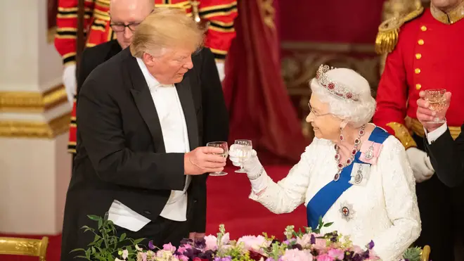 President Trump and the Queen a banquet during his state visit earlier this year