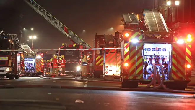 Firefighters tackling the blaze on Friday night