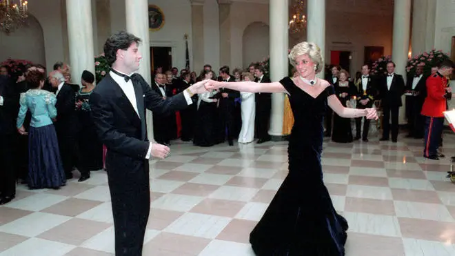 John Travolta dancing with Princess Dianna in  'the dress'