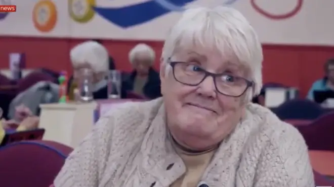 This unnamed woman made light of the situation during a visit to the Bingo hall in Derbyshire