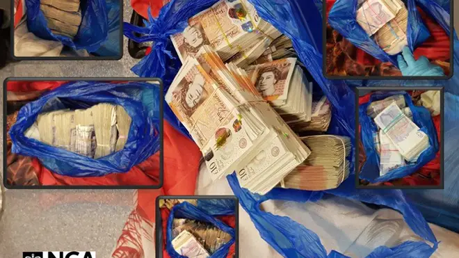 Cash and drugs officers found during the raids