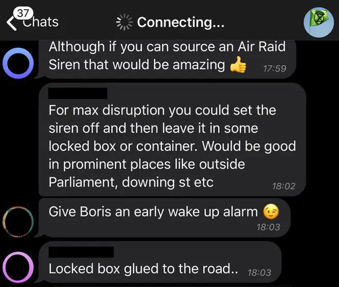 One activist introduced the idea of playing air raid sirens outside Downing Street