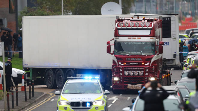 39 people were found dead inside the lorry in Grays, Essex, last month