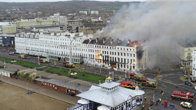 Twelve fire engines were sent to tackle the fire