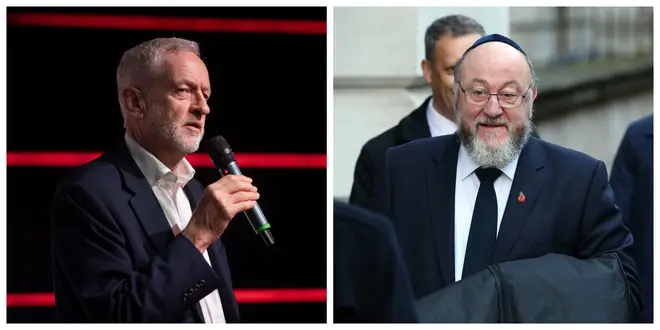 Jeremy Corbyn and Chief Rabbi Ephraim Mirvis
