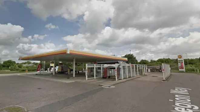The lorry was pulled over at the Shell garage in Godmanchester