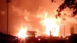 The scene of the blaze in Texas