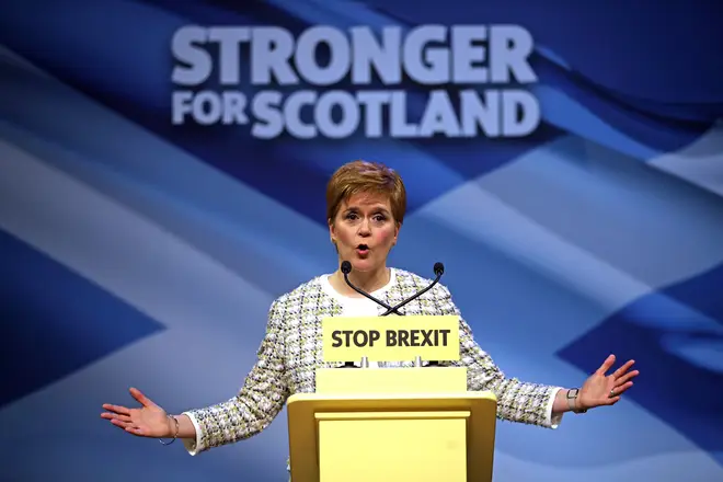 First Minister Nicola Sturgeon at the SNP general election manifesto launch in Glasgow
