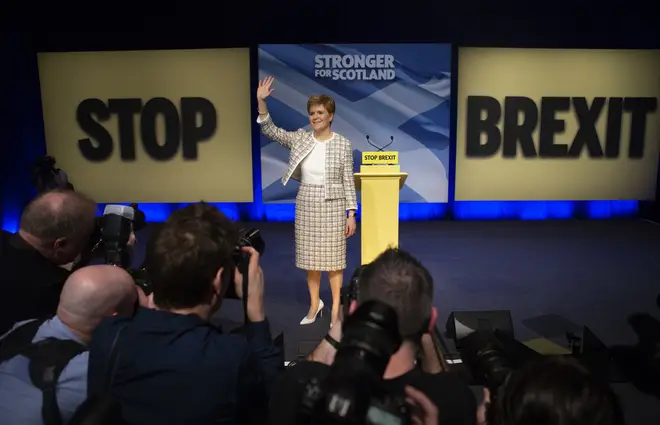 First Minister Nicola Sturgeon said ‘A vote for the SNP is a vote to escape Brexit’