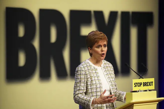 First Minister Nicola Sturgeon at the SNP general election manifesto launch