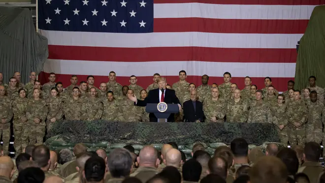 The President addresses US troops in Afghanistan