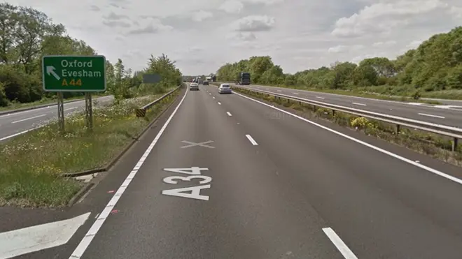 One lane of the A34 is still closed