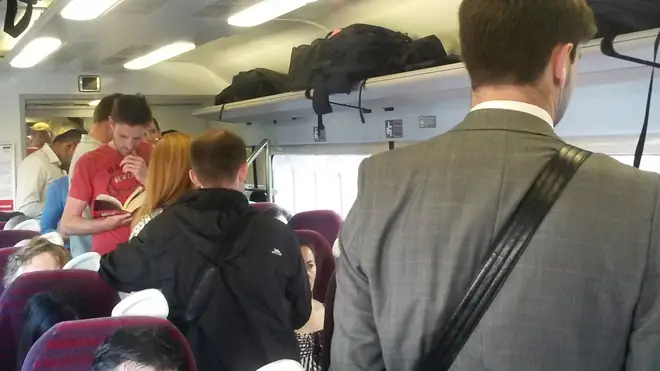 The woman shared her frustration over the seat situation on the busy commuter train (file image)